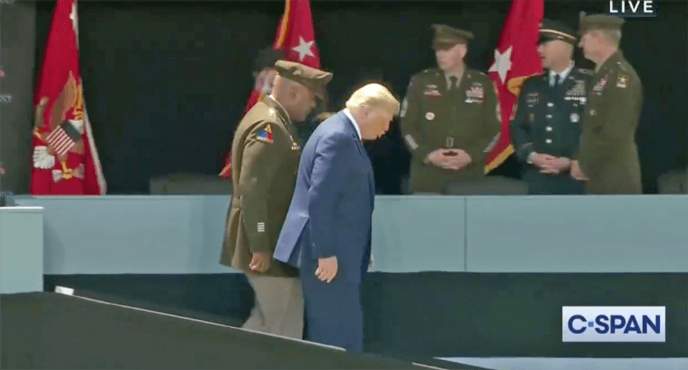 Worries Trump is ‘deteriorating rapidly’ after video shows him struggling to walk down a ramp: 'They can't hide this much longer'