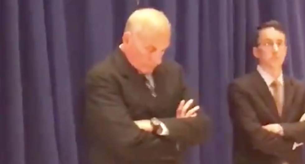 WATCH: 'Frustrated' John Kelly listens to Trump double down on 'both sides to blame' Charlottesville claim