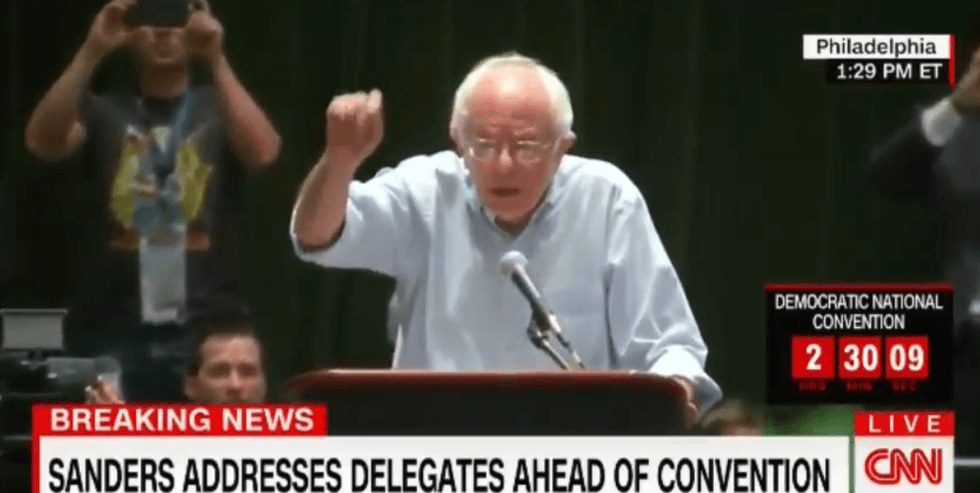 WATCH: Bernie Sanders gets booed when he tells supporters they should vote for Hillary Clinton