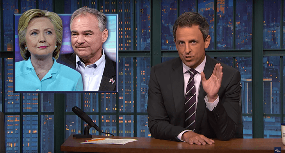 Seth Meyers mocks 'boring' Tim Kaine: 'He makes Mike Pence look like Guy Fieri'