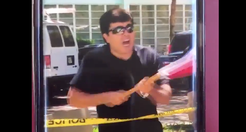 WATCH: Lonely Confederate supporter tackled by Miami cops after attacking demonstrators