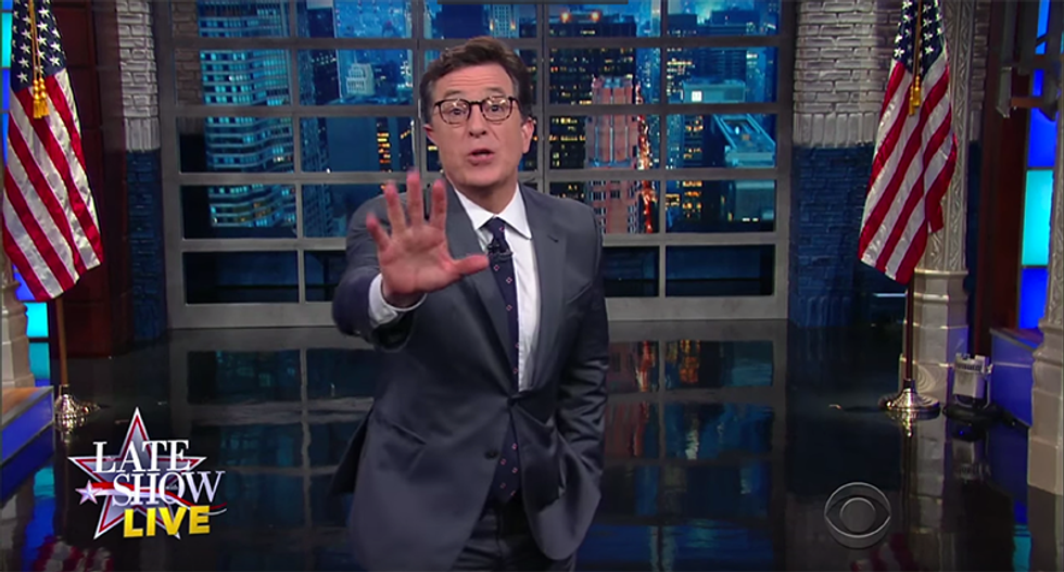 Watch Colbert on Trump: 'He's going to keep us in suspense on whether he'll wipe his fat ass with the Constitution'