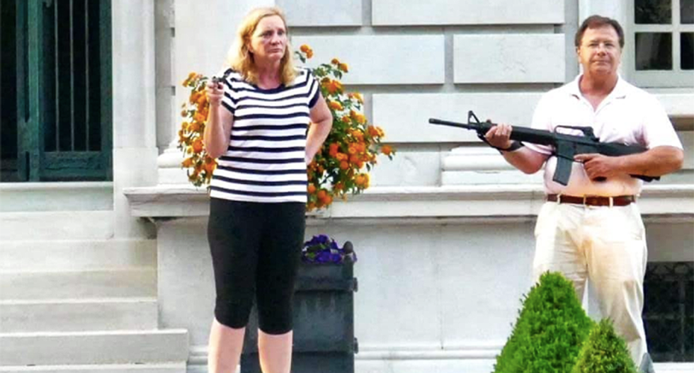 Armed St. Louis couple comes out waving AR-15 at BLM protesters