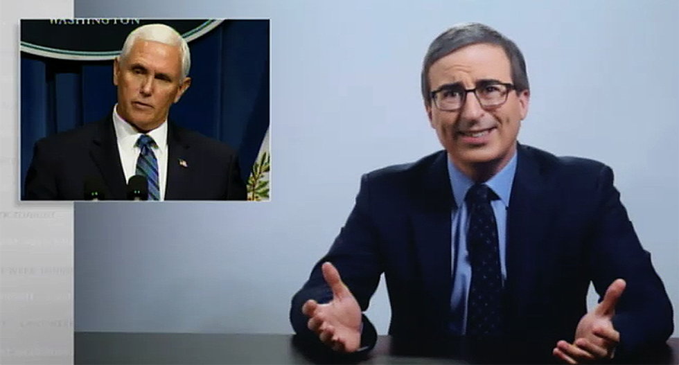 John Oliver unleashes on Mike Pence for 'open and stupid lie' about US victory against the coronavirus
