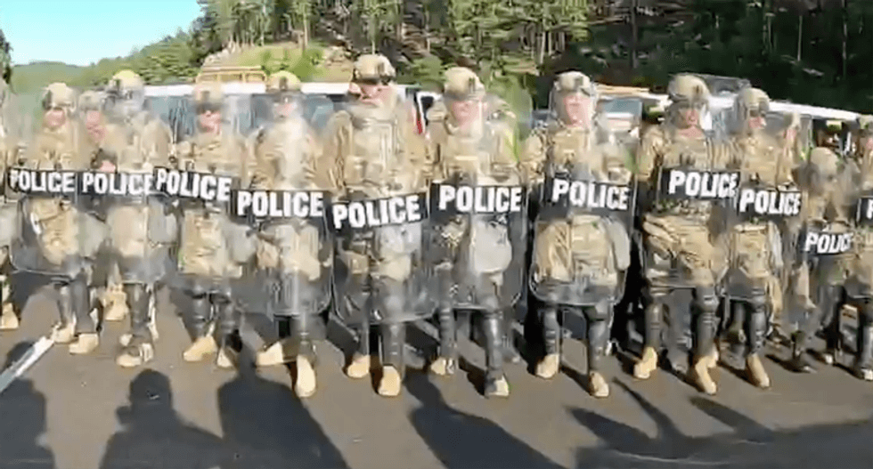 WATCH: Native American protesters ‘reclaimed the road’ to Donald Trump’s speech at Mount Rushmore