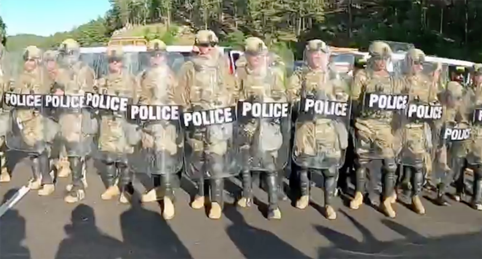 WATCH: Native American protesters ‘reclaimed the road’ to Donald Trump’s speech at Mount Rushmore