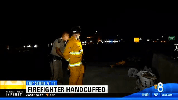 California firefighter aiding victims of car crash detained by police for blocking traffic