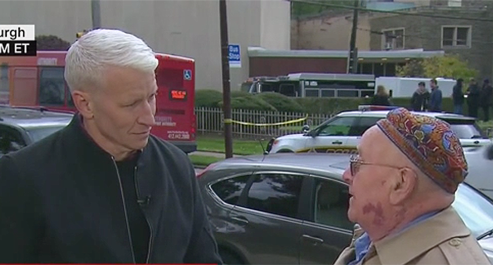 Holocaust survivor late to services at synagogue tells CNN's Anderson Cooper: 'Hate is in their DNA'