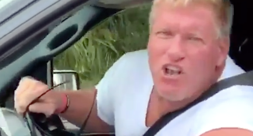WATCH: Enraged Trump fan shrieks profanity after seeing driver’s ‘Black Lives Matter’ display