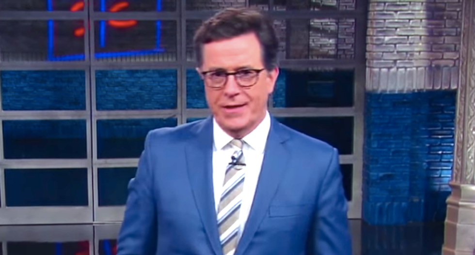 Stephen Colbert delights over reports Trump might quit: 'It's funny because God I hope it's true'