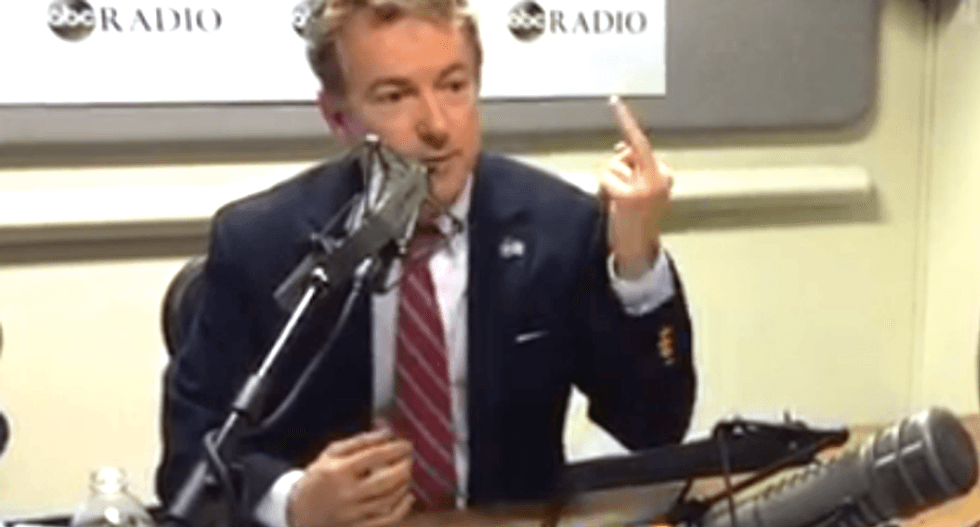 Rand Paul flips off the media during radio interview on behalf of his fans
