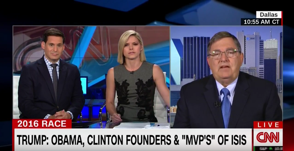 WATCH: Surrogate sits in painful silence after CNN reads him Trump's quote on Obama founding ISIS