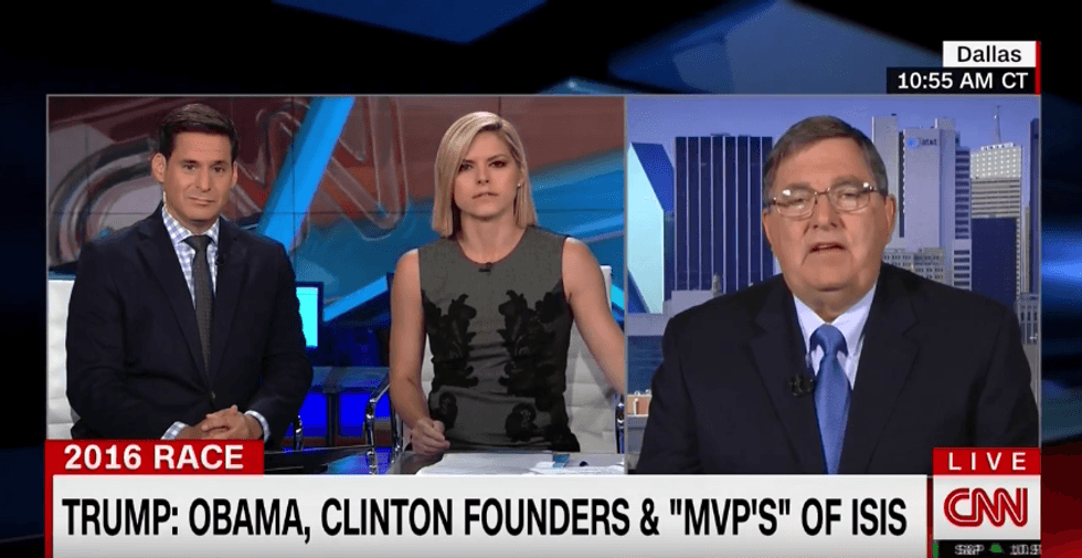 WATCH: Surrogate sits in painful silence after CNN reads him Trump's quote on Obama founding ISIS
