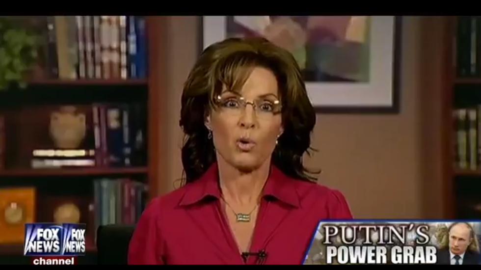 Sarah Palin reads dumb Breitbart thing, accepts challenge, writes something dumber