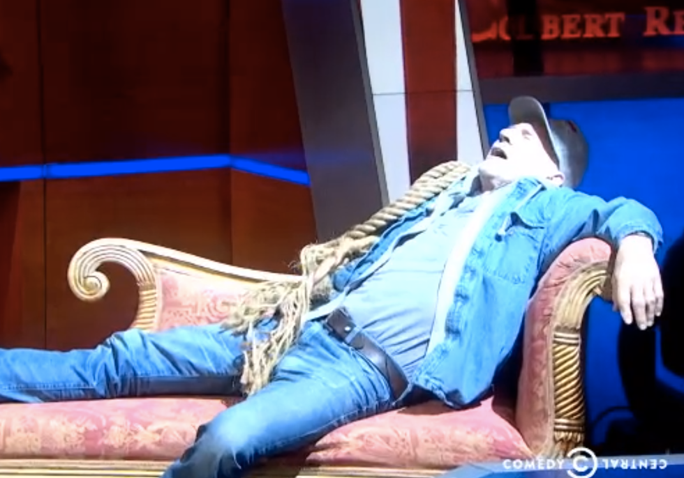 Patrick Stewart performs Shakespearean death scene to help Stephen Colbert fight Obamacare