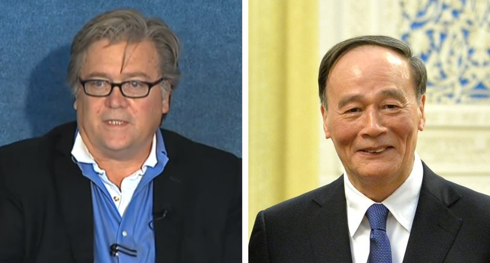 Why is a fired White House staffer writing Trump's speeches and meeting with Chinese leaders?