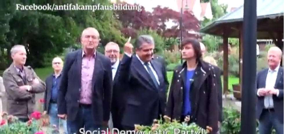 WATCH: German vice-chancellor gives the middle finger to neo-Nazis who called him a 'race traitor'