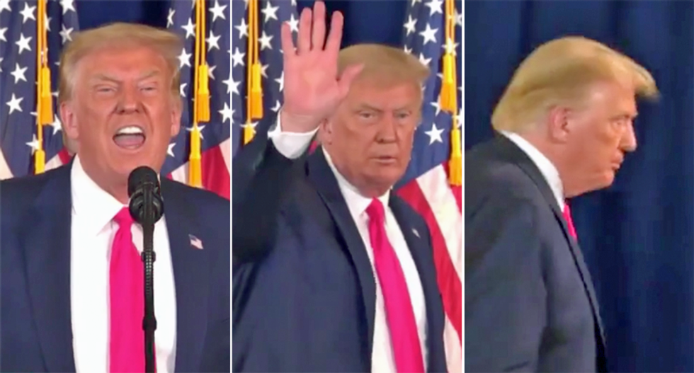 WATCH: Trump flees Bedminster press conference after reporter busts him for lying about veterans