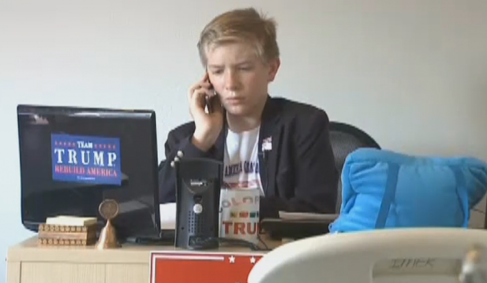 This 12-year-old kid is literally in charge of a key Trump Colorado campaign office