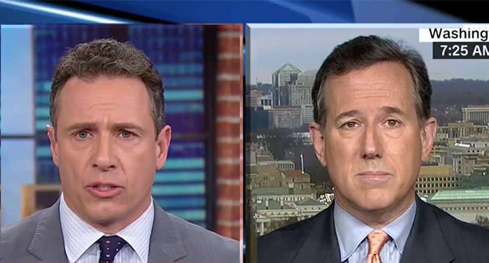 WATCH: Rick Santorum goes down in flames when CNN's Chris Cuomo fact-checks him on gun laws