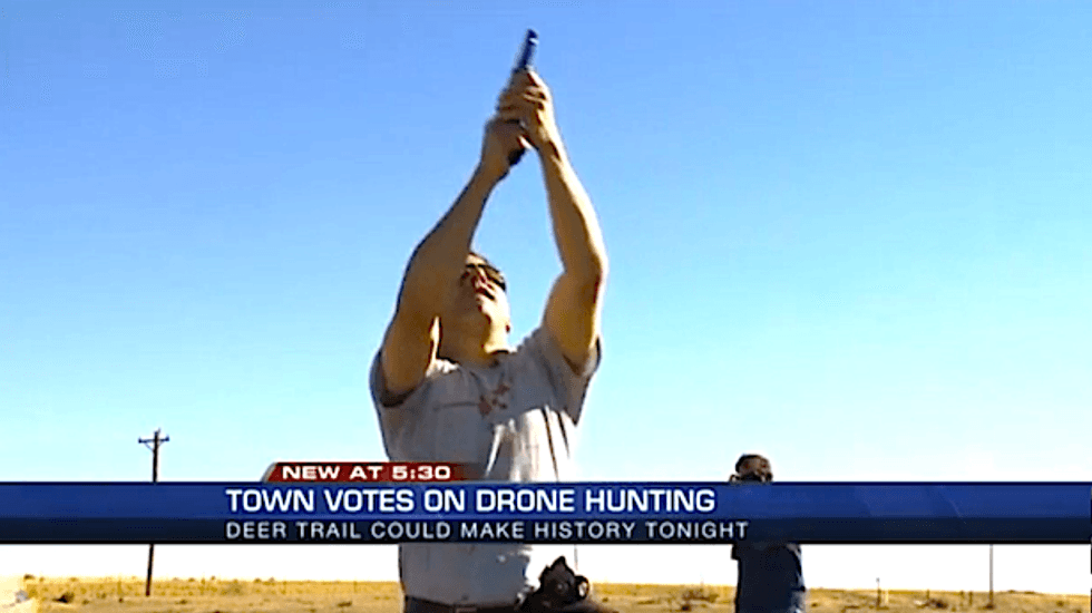 Voters shoot down CO town's 'silly' proposal to issue drone-hunting licenses