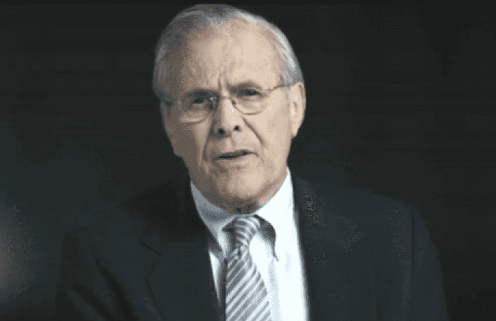 WATCH: Donald Rumsfeld caught lying about conflating Saddam Hussein and 9/11 attacks