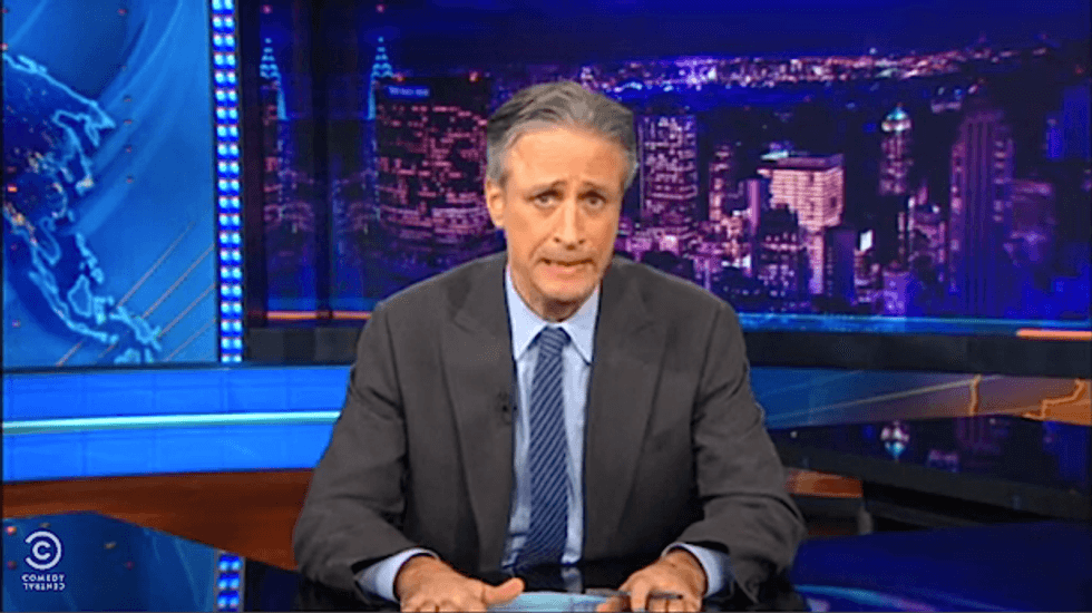Jon Stewart mocks childish fantasies of 'Noah' critics: Happily ever after? 'Everybody drowns!'