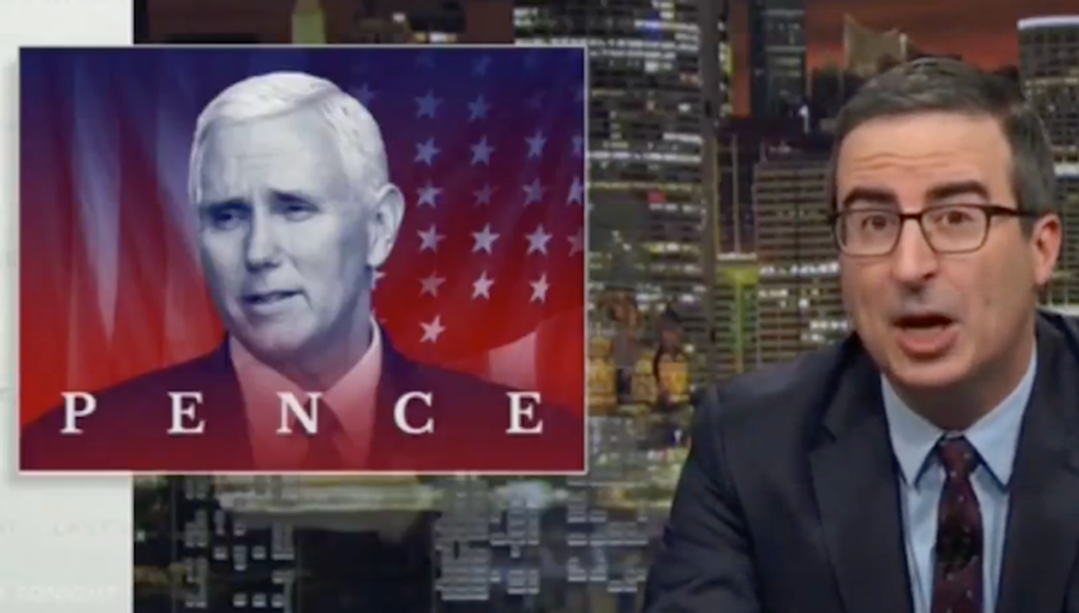 John Oliver rips homophobe Mike Pence -- and does something amazing with his pet rabbit Marlon Bundo