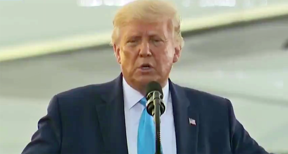 Trump campaigns on 'record stock markets' -- after the Dow sank 800 points in a 'bloodbath'