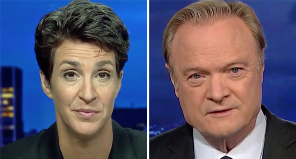WATCH: Lawrence O’Donnell stuns Rachel Maddow with the latest update on Trump’s military scandal