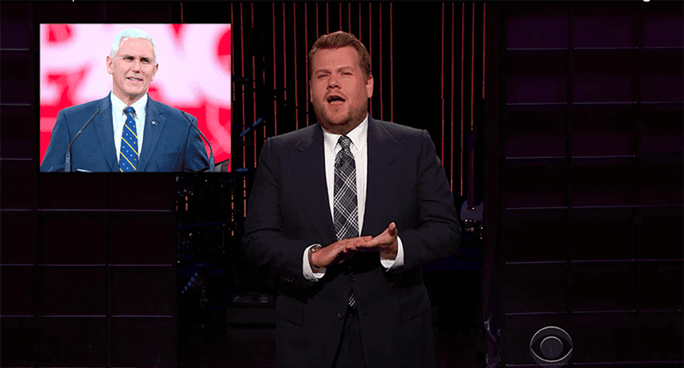 James Corden hilariously mocks Mike Pence for claim Trump will ‘articulate the plans he articulated’