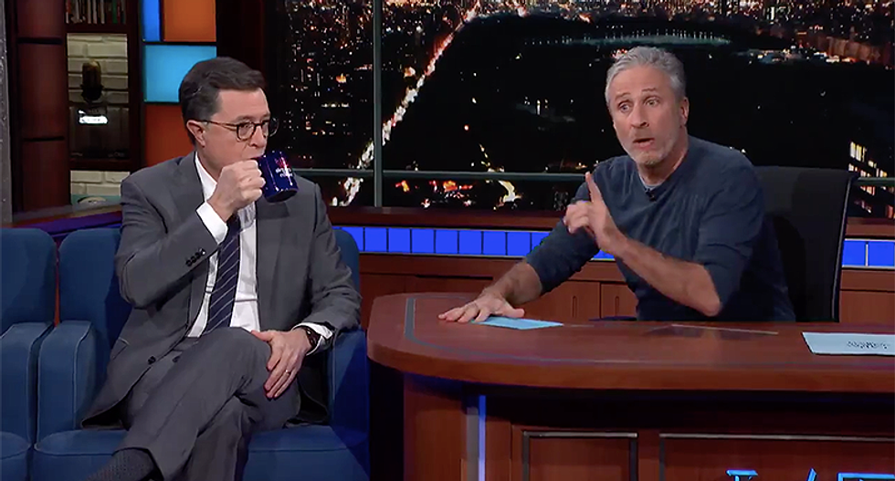 Jon Stewart renews 'F*ckface von Clownstick' to talk about Trump being a 'giant turd asteroid'