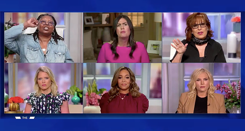 Shoutfest erupts on The View as co-hosts take turns hammering Sarah Sanders for her defenses of Trump