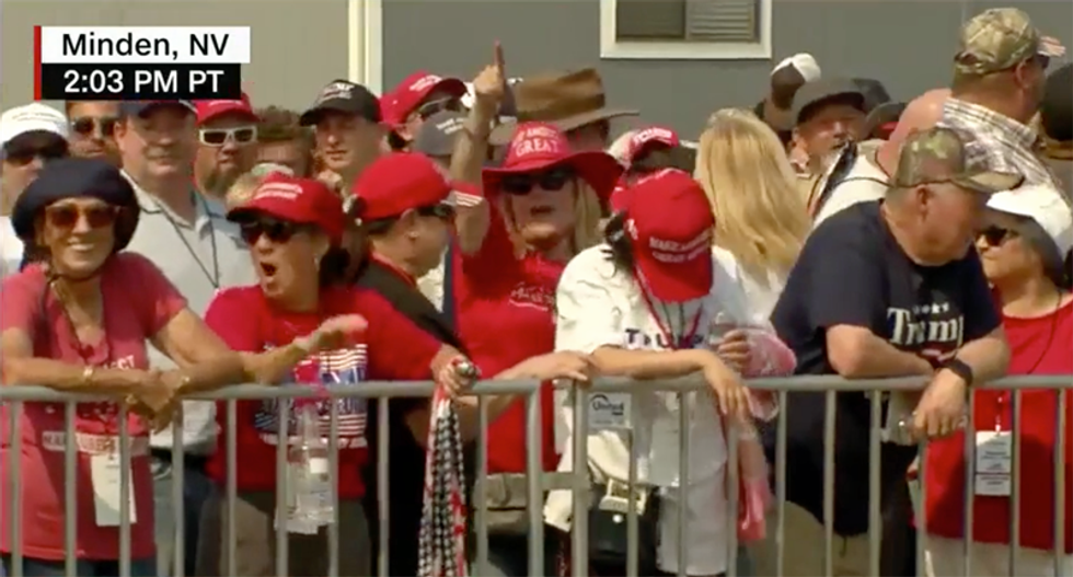 CNN airs shocking video of no social distancing and few masks at Trump rally in Nevada