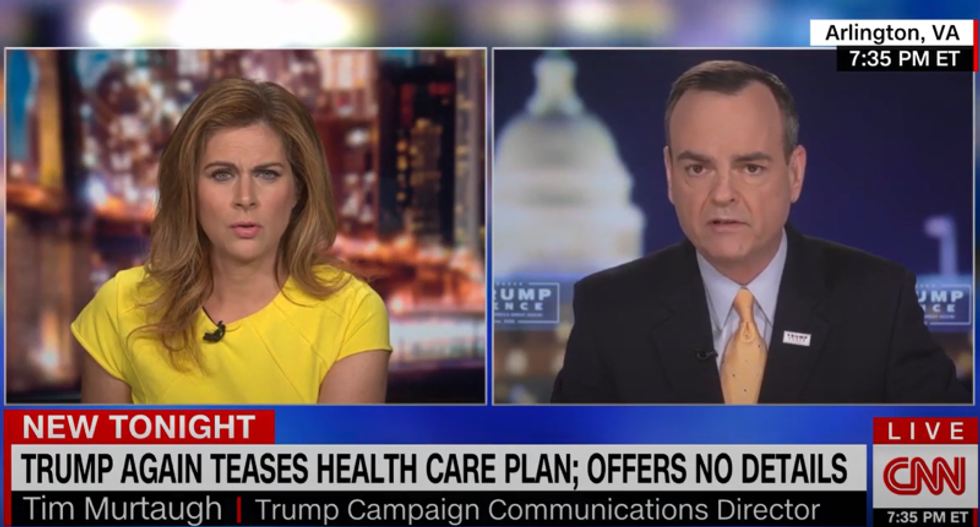 WATCH: Trump campaign official flails trying to explain why the president still has no health care plan