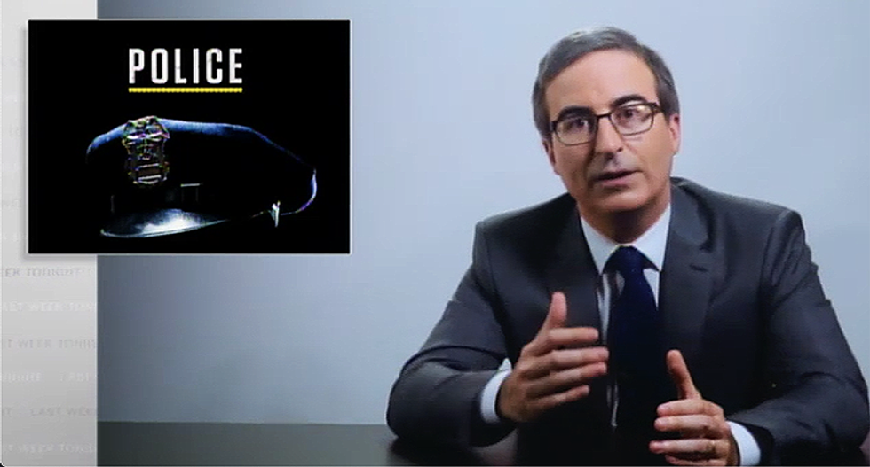 John Oliver tells cops they shouldn't use excessive force to convince people they're not guilty of using excessive force