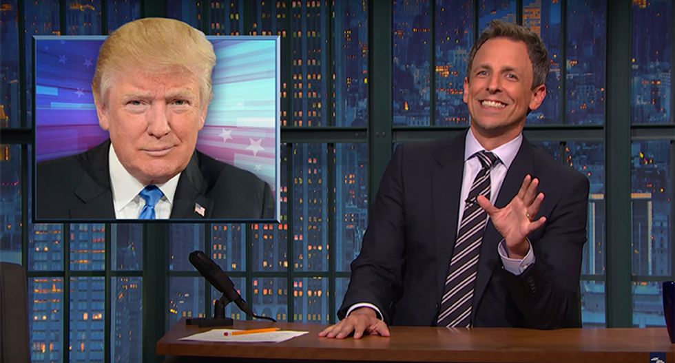 Seth Meyers nails Trump’s hypocrisy on pay-to-play and hammers surrogates for kissing his ass