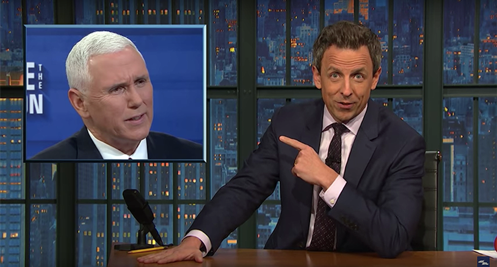 Seth Meyers puts aside comedy for public warning: 'Mike Pence is just as slippery as anyone else in this administration'