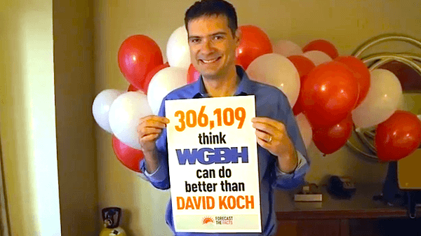 Activist arrested at PBS annual meeting for protesting Koch brother's ties to Boston affiliate