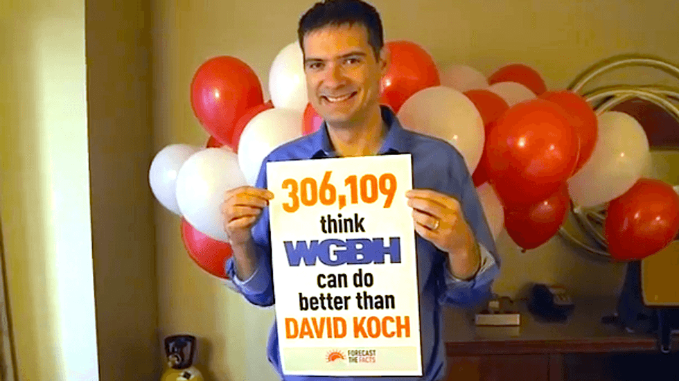 Activist arrested at PBS annual meeting for protesting Koch brother's ties to Boston affiliate