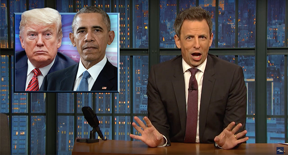 ‘That’s insane’: Seth Meyers flattens Fox News claim Trump’s payoffs to mistresses are the same as Obama’s errors