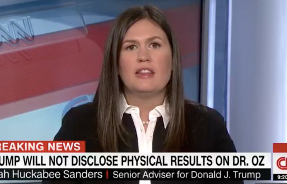 Sarah Huckabee Sanders flops hard on CNN while trying to claim Trump isn’t chickening out on Dr. Oz
