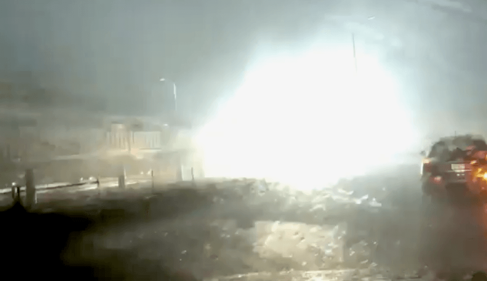 WATCH: Chicago train station collapses in flames after lightning strike