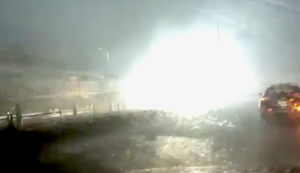 WATCH: Chicago train station collapses in flames after lightning strike