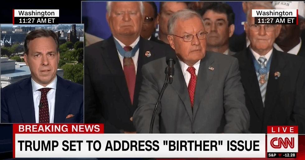 WATCH: CNN’s Jake Tapper calls Trump’s ‘birther’ speech what it is: ‘It’s a political Rick roll’