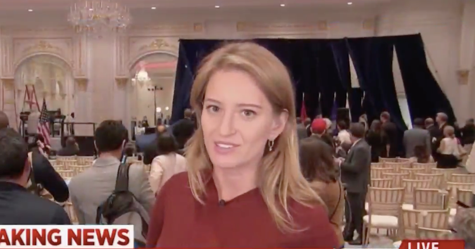 'The stage is falling apart': NBC's Katy Tur narrates as Trump event's stage collapses on live TV