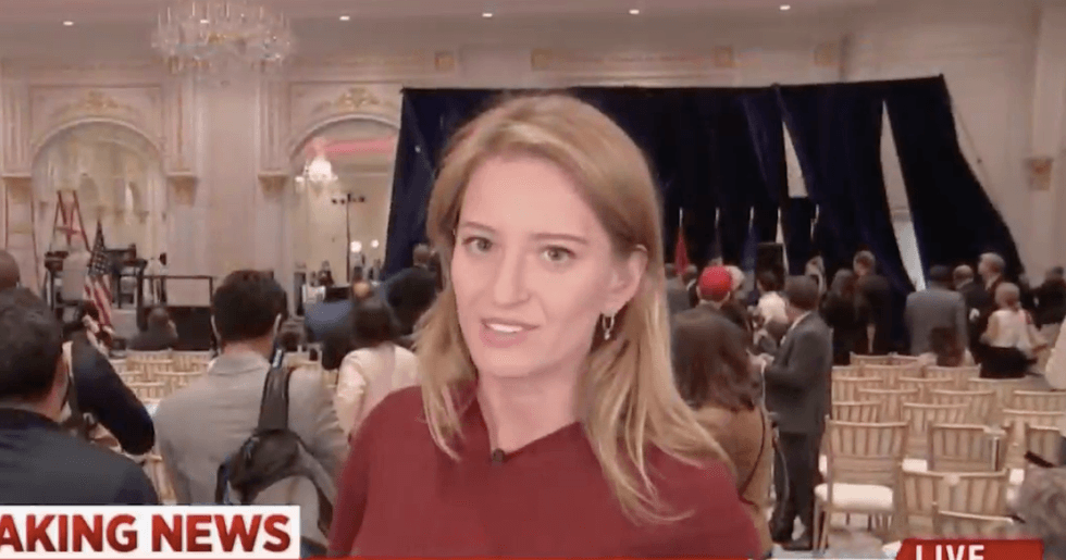 'The stage is falling apart': NBC's Katy Tur narrates as Trump event's stage collapses on live TV