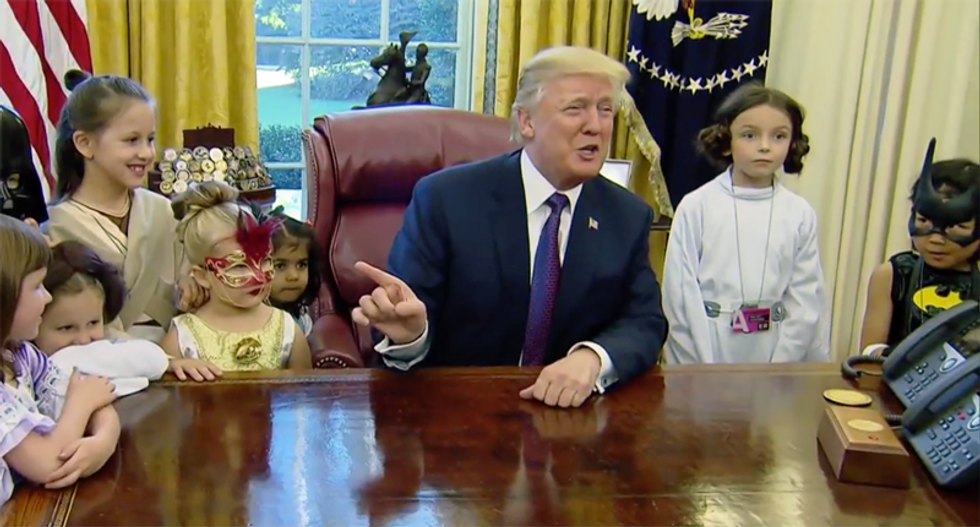 Trump can't even greet a group of journalists' kids without taking a nasty swipe at their parents