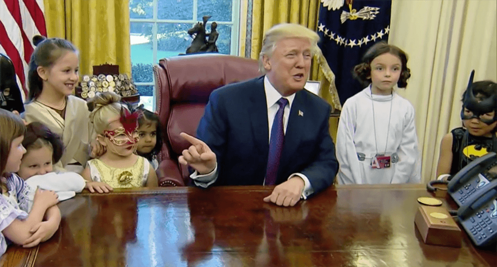 Trump can't even greet a group of journalists' kids without taking a nasty swipe at their parents