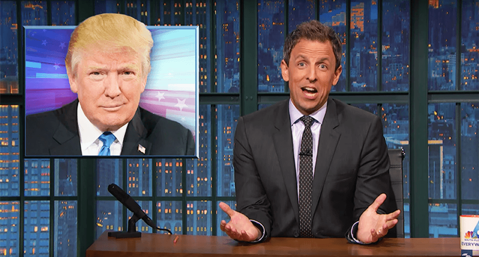 Meyers mocks terrorized Trump: “Are you a presidential candidate or the old lady who lives across the hall from me?”